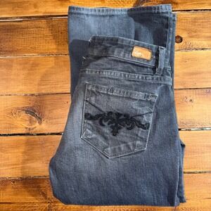 Paige Denim Laurel Canyon Premium Jeans Womens 28 (*30x34) Bootcut Gray Made USA